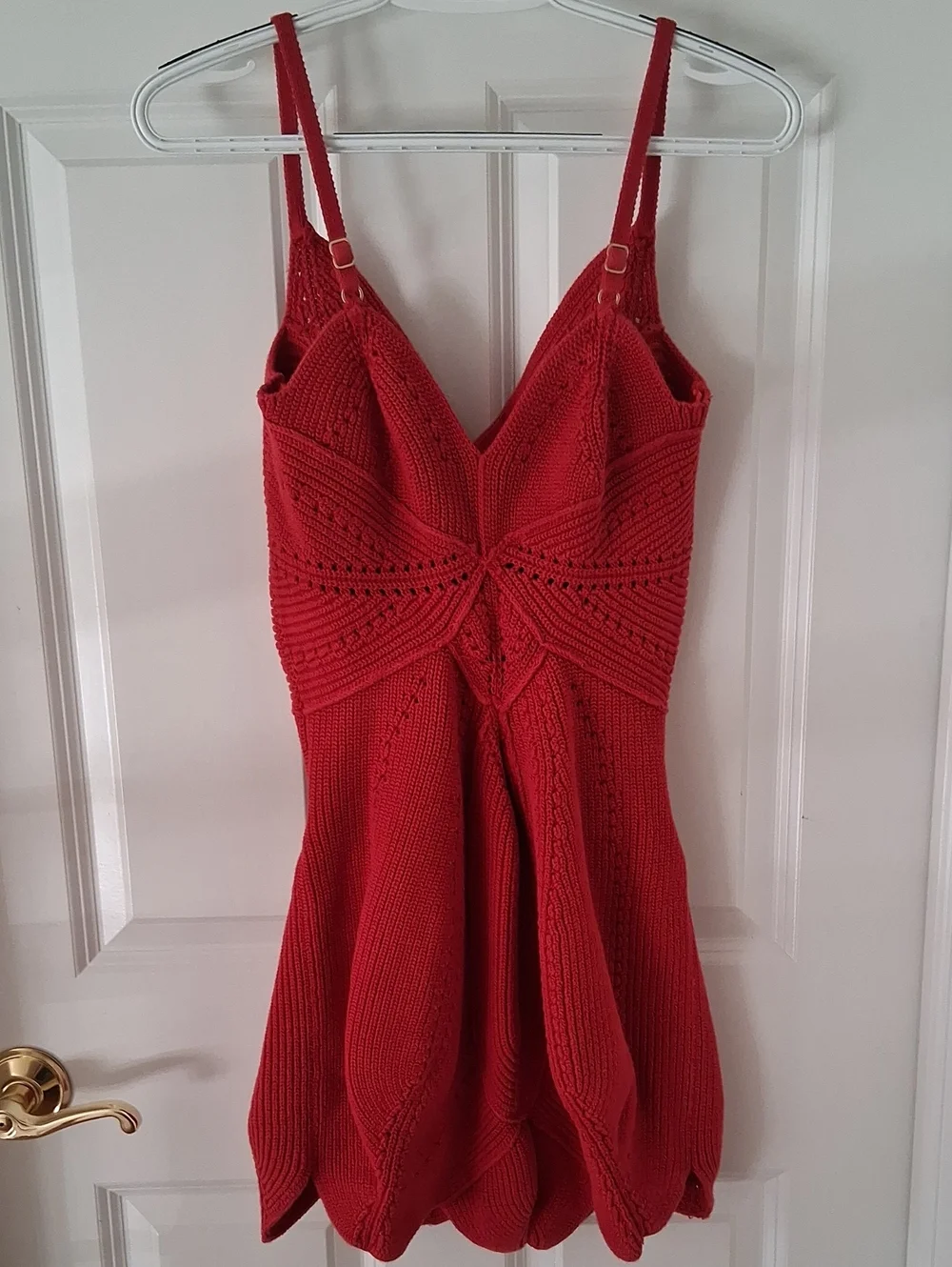 Cult Gaia RTR Marlow Red Knit Cutout Spaghetti Strap Mini Dress Size XL - Picture 5 of 15